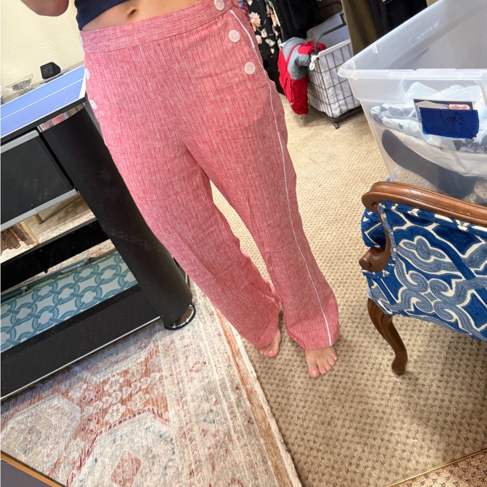 Banana Republic Red Textured Pants
